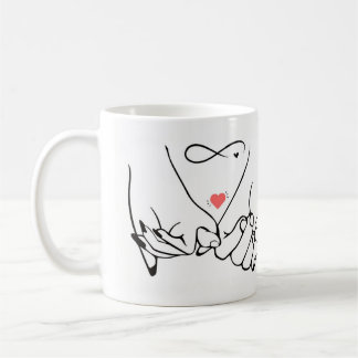 Love forever – pinky promise line art coffee mug