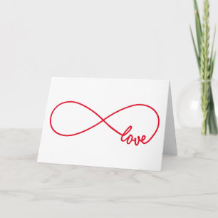 Love forever, red infinity sign, never ending love holiday card