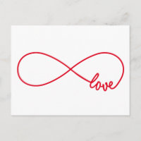 Love forever, red infinity sign, never ending love