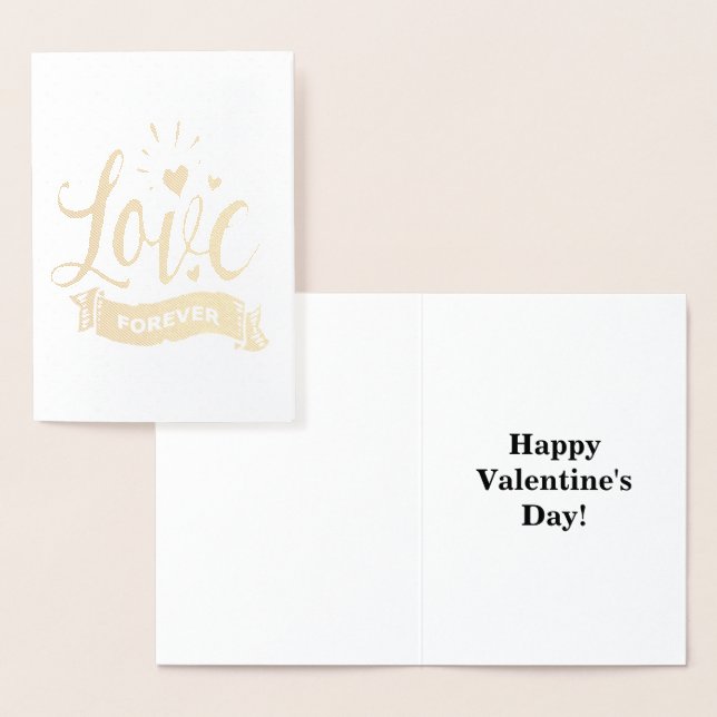 Love Forever Valentine, Love Heart and Ribbon, ZFJ Foil Card (Display)