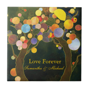 Love Forever Wedding Anniversary Keepsake Ceramic Tile