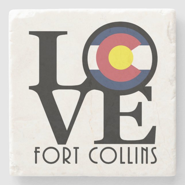 LOVE Fort Collins Stone Coaster (Front)