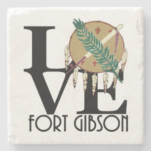 LOVE Fort Gibson Oklahoma Stone Coaster