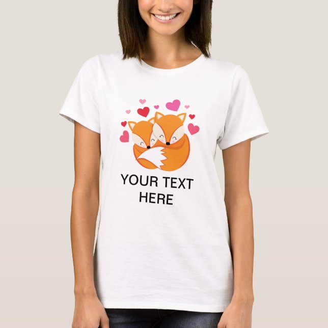 Love fox couple custom text     T-Shirt (Front)