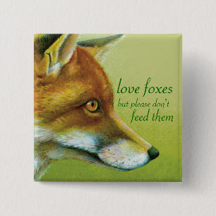 Love foxes but please don't feed them art button