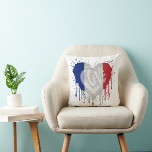 Love France Flag Cushion