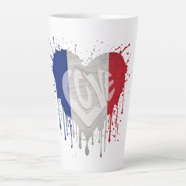 Love France Flag Latte Mug (Front)