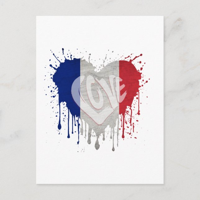 Love France Flag Postcard (Front)