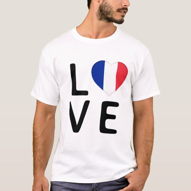 Love - France Flag T-Shirt (Front)