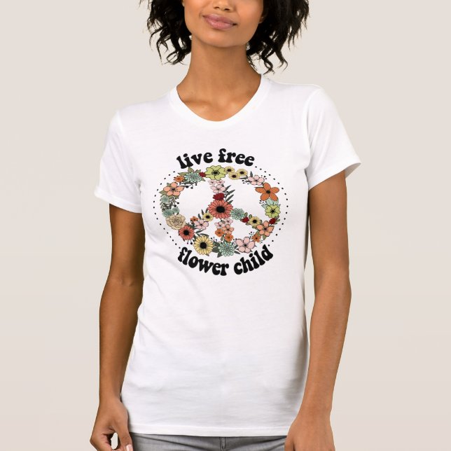 Love Free Flower Child The 60's Floral -  T-Shirt (Front)