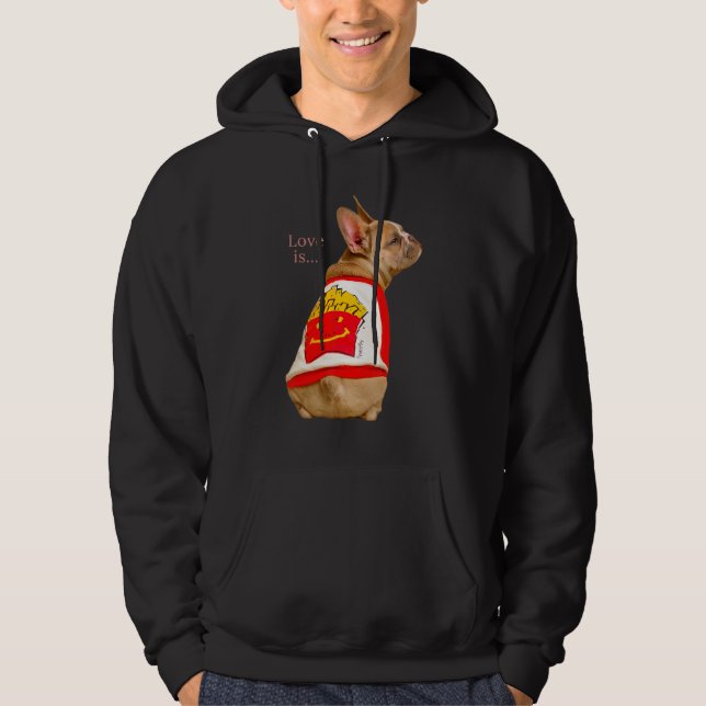 Love French Bulldog  Frenchie Mum Dad Dog Puppy Pe Hoodie (Front)