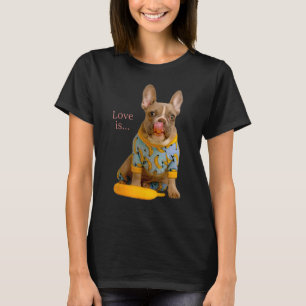 Love French Bulldog Frenchie Mum Dad Dog Puppy Pe T-Shirt