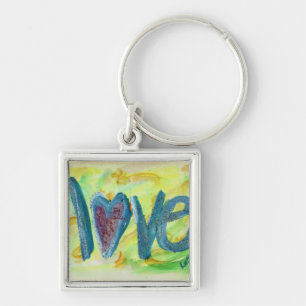 Love Fresh Spring Artwork Word Painting Keychain