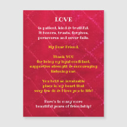 Love & Friendship Magnetic Greeting Card