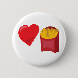 Love Fries!  Customisable: 6 Cm Round Badge