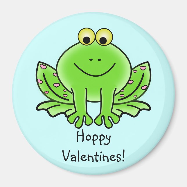 Love Frog Funny Greeting: Hoppy Valentine's Day Magnet (Front)