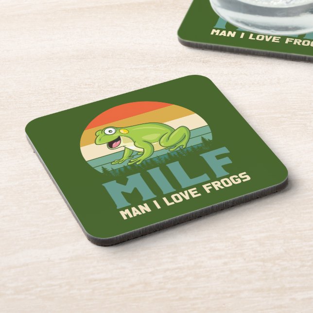 Love Frogs Cork-Backed Coasters (Left Side)