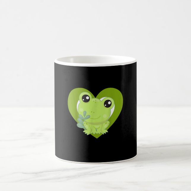 Love Frogs | Cute Kawaii Frog Heart Gifts Coffee Mug (Center)
