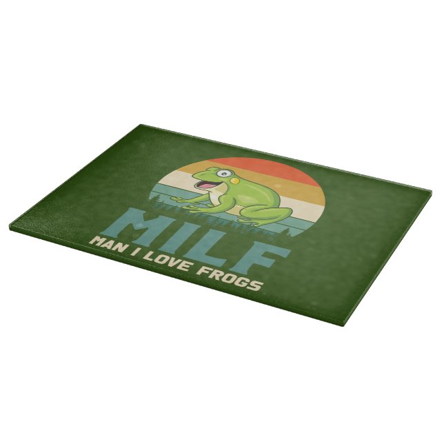 Love Frogs Glass Cutting Board (Corner)