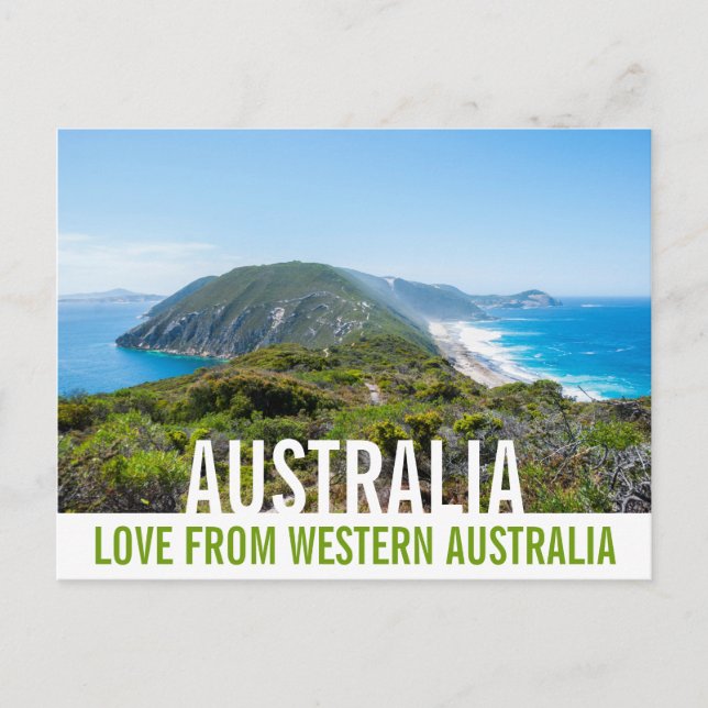 Love From Australia Coastal Landscape Cliffs Postcard (Front)