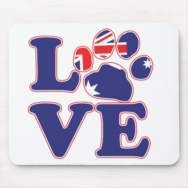 Love-From-Australia-Paw-Print Mouse Pad (Front)