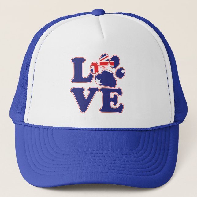 Love-From-Australia-Paw-Print Trucker Hat (Front)