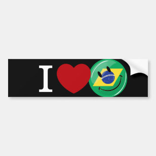 Love from Brazil Smiling Face Bumper Sticker