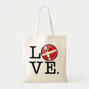 Love From Denmark Smiling Flag Tote Bag