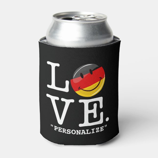 Love From Germany Smiling Flag Can Cooler (Can Front)