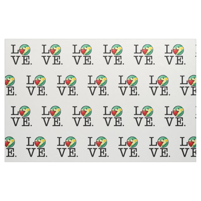 Love From Guyana Smiling Guyanese Flag Fabric (Fat Quarter)