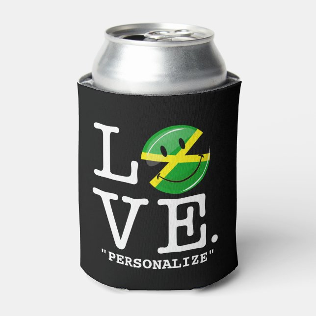 Love from Jamaica Smiling Flag Can Cooler (Can Front)