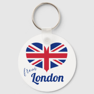 Love from London   Heart Shaped UK Flag Union Jack Key Ring