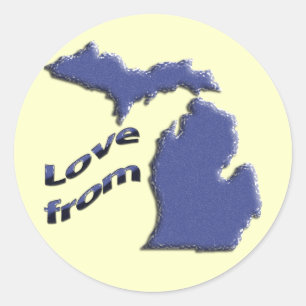 Love from MI Classic Round Sticker