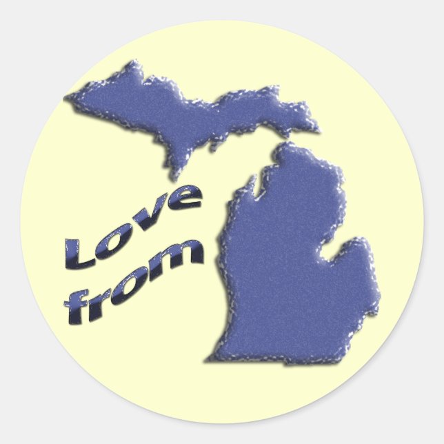 Love from MI Classic Round Sticker (Front)
