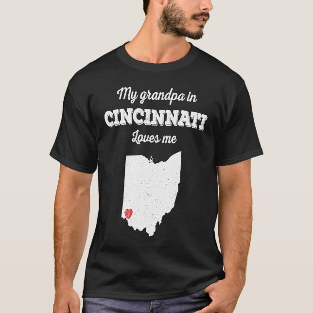 Love From My Grandpa in Cincinnati OH Loves Me Lon T-Shirt (Front)