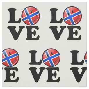 Love From Norway Smiling Flag Fabric