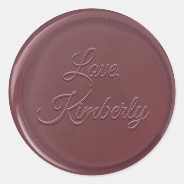 Love From Pearl Grey Wax Seal Sticker (Front)