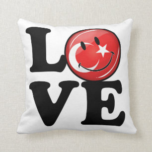 Love From Turkey Smiling Flag Cushion