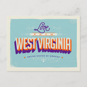 LOVE from West Virginia Postcard