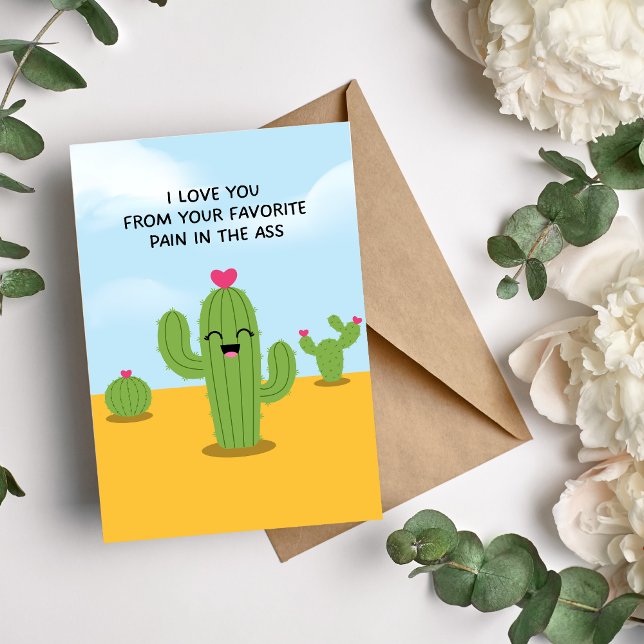 Love From Your Favourite Pain Funny Cactus Card (Creator Uploaded)