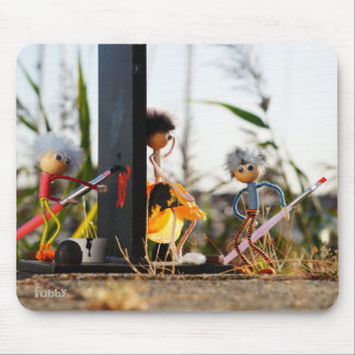 Love fubby puppet that painted heart mouse pad