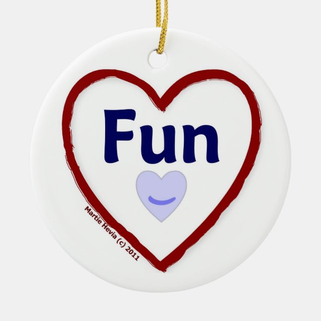 Love Fun Ceramic Ornament (Front)