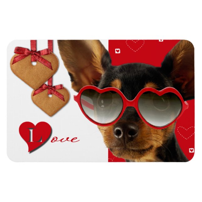 Love. Funny Dog Valentine's Day Gift  Magnet (Horizontal)