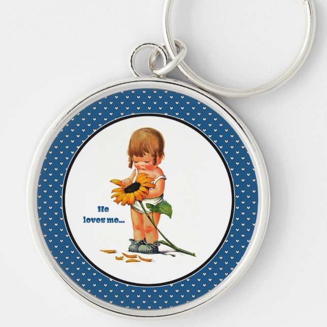 Love. Funny Little Girl Valentine's Day Gift Key Ring (Front)