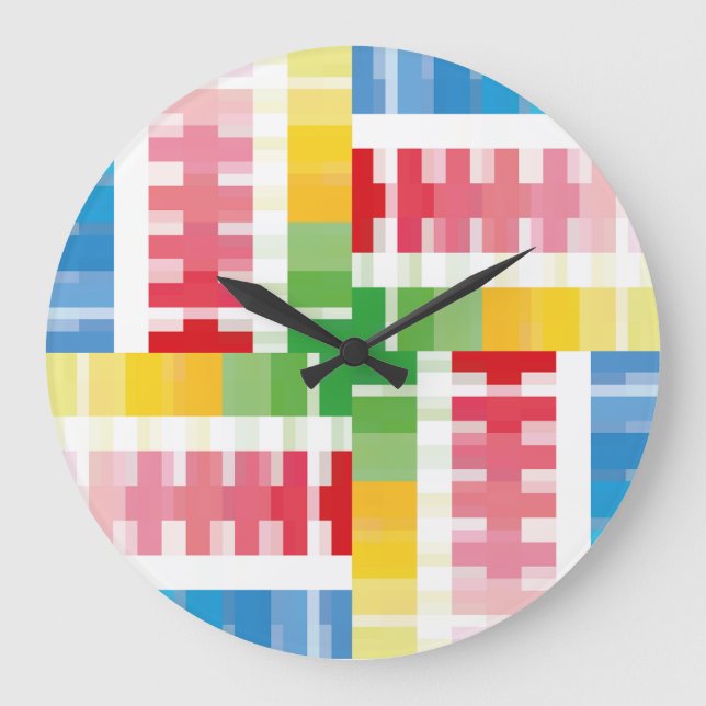 LOVE FUTURE MULTICOLOR INCLINED by masanser Large Clock (Front)
