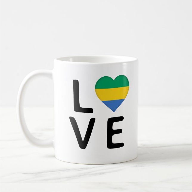 Love - Gabon Flag Coffee Mug (Left)