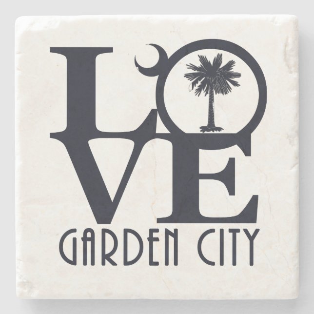 :LOVE Garden City, SC Stone Coaster (Front)