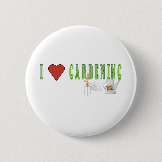 Love Gardening 6 Cm Round Badge (Front)