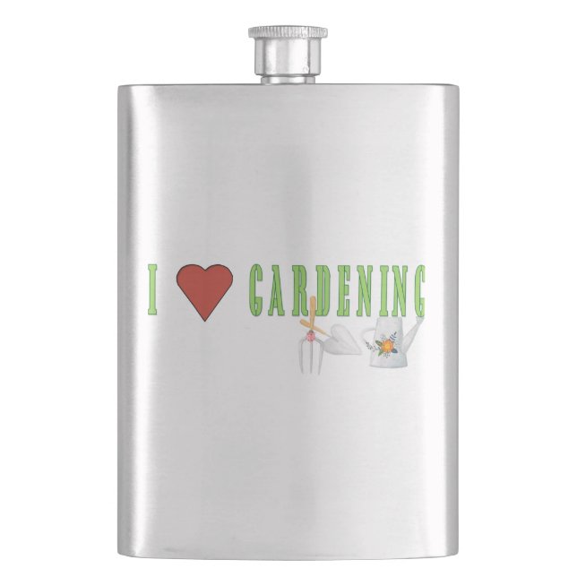 Love Gardening Hip Flask (Front)