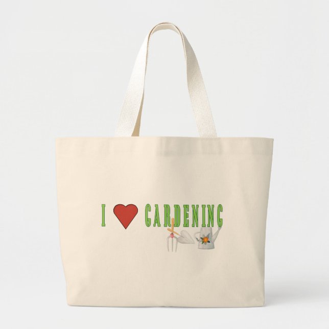 Love Gardening Large Tote Bag (Front)